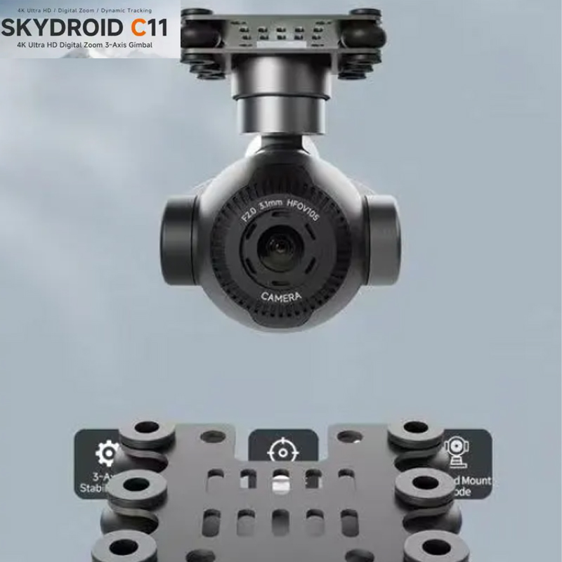 Drone Camera Waterproof - Skydroid C11 4K 3-Achsen-Gimbal-Kamera, 30-facher Digitalzoom,