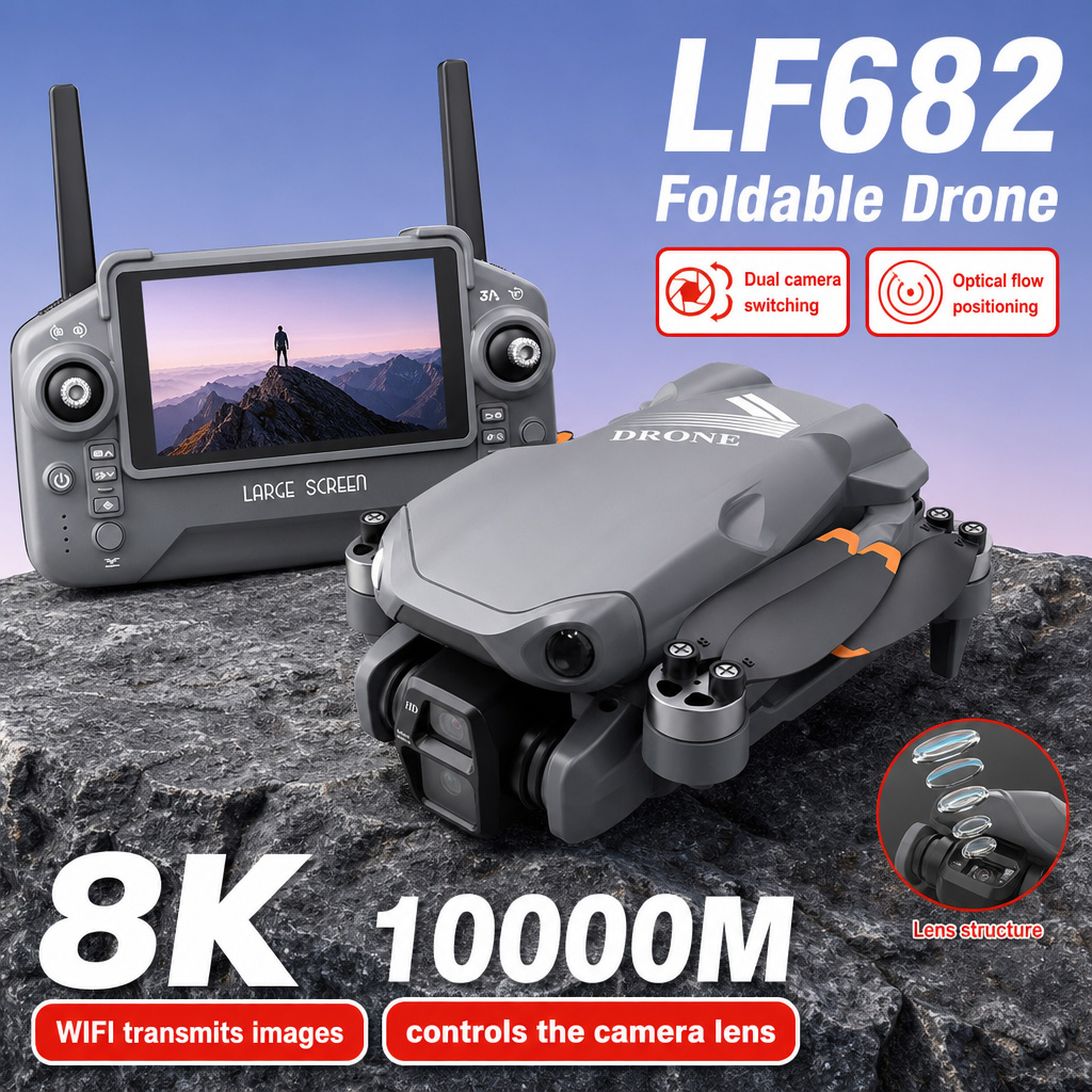 Drone Camera Night Vision - Luftbild-Drohne LF682 mit 8K HD Dual-Kameras,