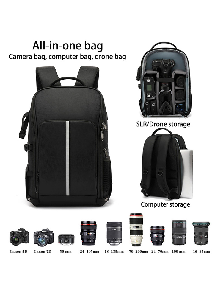Drone Camera Case - Outdoor-Fotografie-Rucksack, DSLR-Kameratasche, Drohne, Laptop, Kamerarucksack für