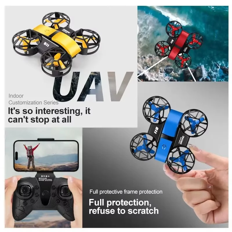 Drone Camera Wide Angle - D12 Mini-Drohne mit 4K Professioneller HD-Weitwinkelkamera,